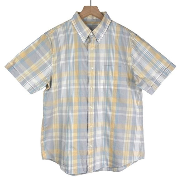 Jack Spade Other - Jack Spade Shirt Mens Large Plaid Print Button Up Cotton Spring Short Sleeve